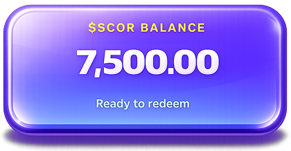 SCOR token reward card